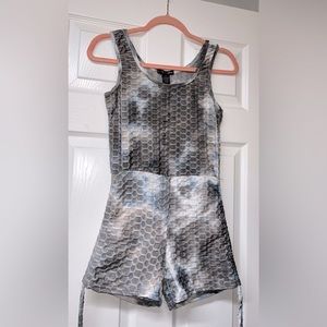Gray Tye Dye Athletic Romper